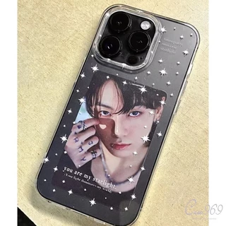 เคสไอโฟน Samsung A16 A12 A15 A06 A03 A05 A23 A03S A13 A14 A05S A54 A04 A30S A52 แอดวานซ์ไวท์แป้งฝุ่นกลิตเตอร์สตาร์อิงลิช