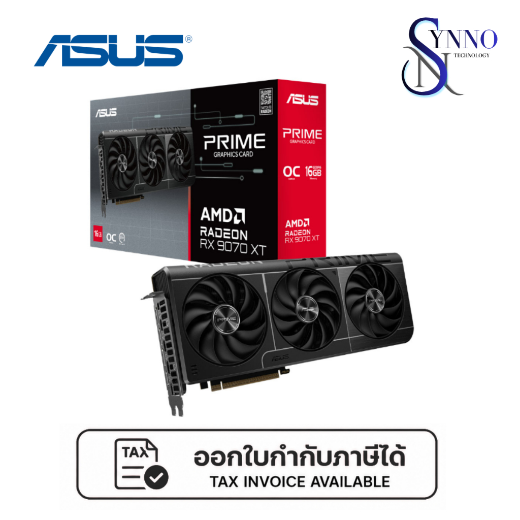 การ์ดจอ VGA ASUS PRIME RADEON RX 9070 XT OC EDITION 16GB GDDR6 (PRIME-RX9070XT-O16G)