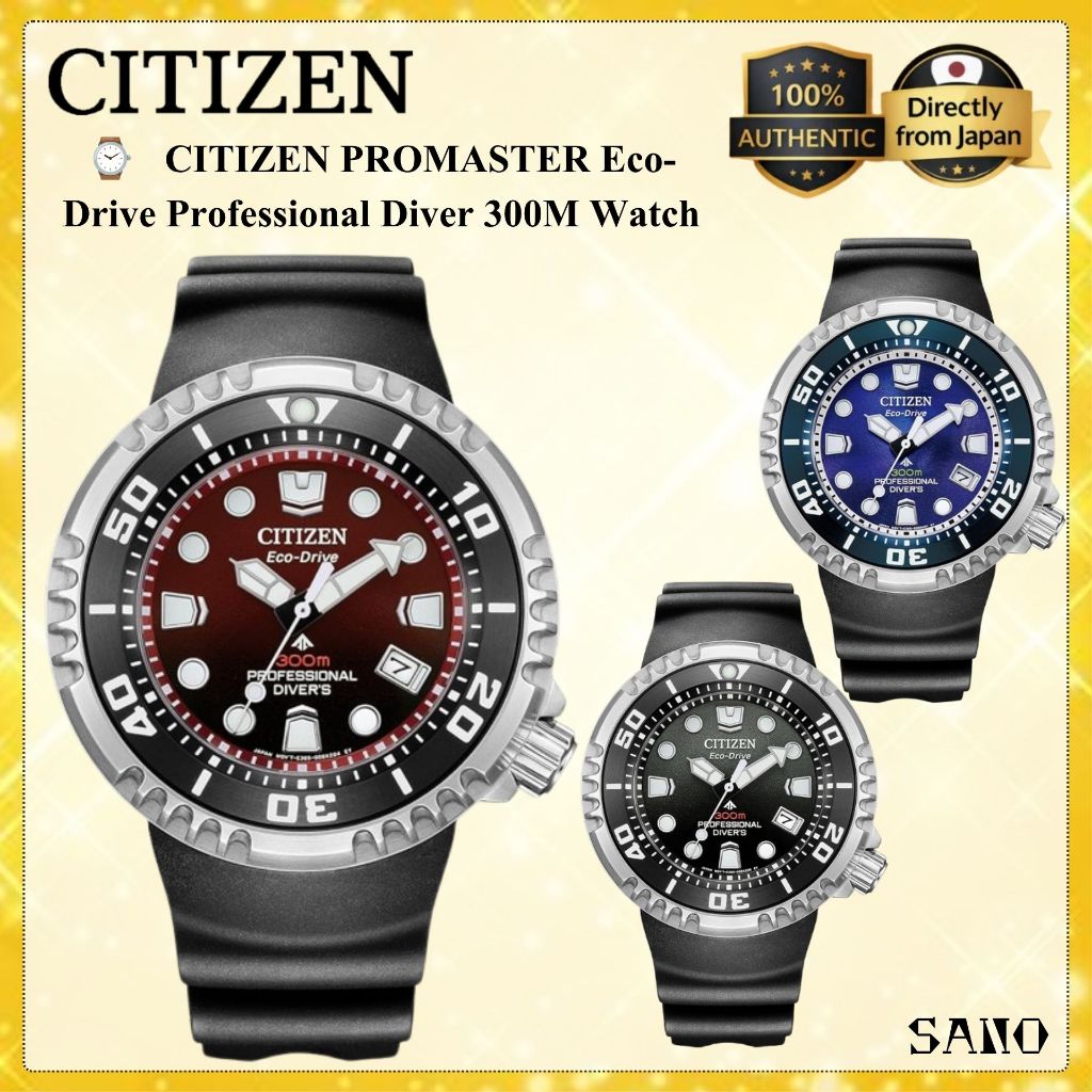 Citizen PROMASTER Eco-Drive Professional Diver 300M Watch BN1024 BN1025 Saturation Diver ISO 6425 Me