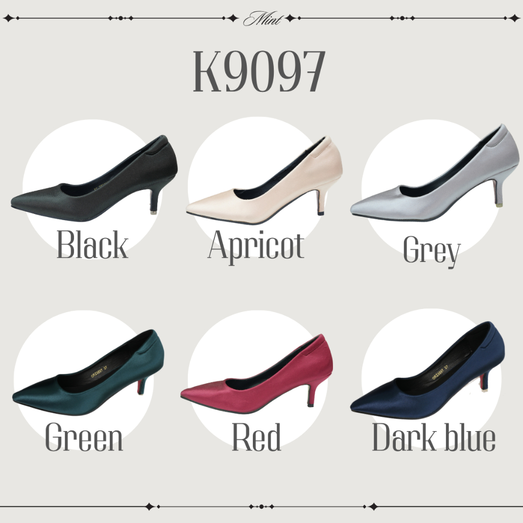 สินค้าพร้อมส่ง K9097 รองเท้าคัทชูผ้าไหมญี่ปุ่นทอ ใส่สวย สบายเท้า ส้นสูง2นิ้ว Kitepretty