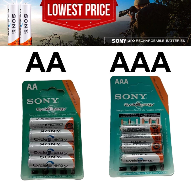 SONY ถ่านชาร์จ AA 4600 mAh และ AAA 4300 mAh NIMH Rechargeable Battery/AA4600-AAA4300