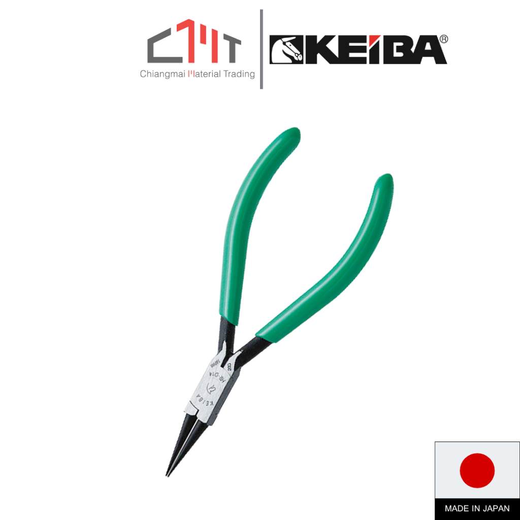 KEIBA คีมปากแหลม มินิ ด้ามเขียว ปากกลม 1.0 ขนาด 5" No.HR-D14
