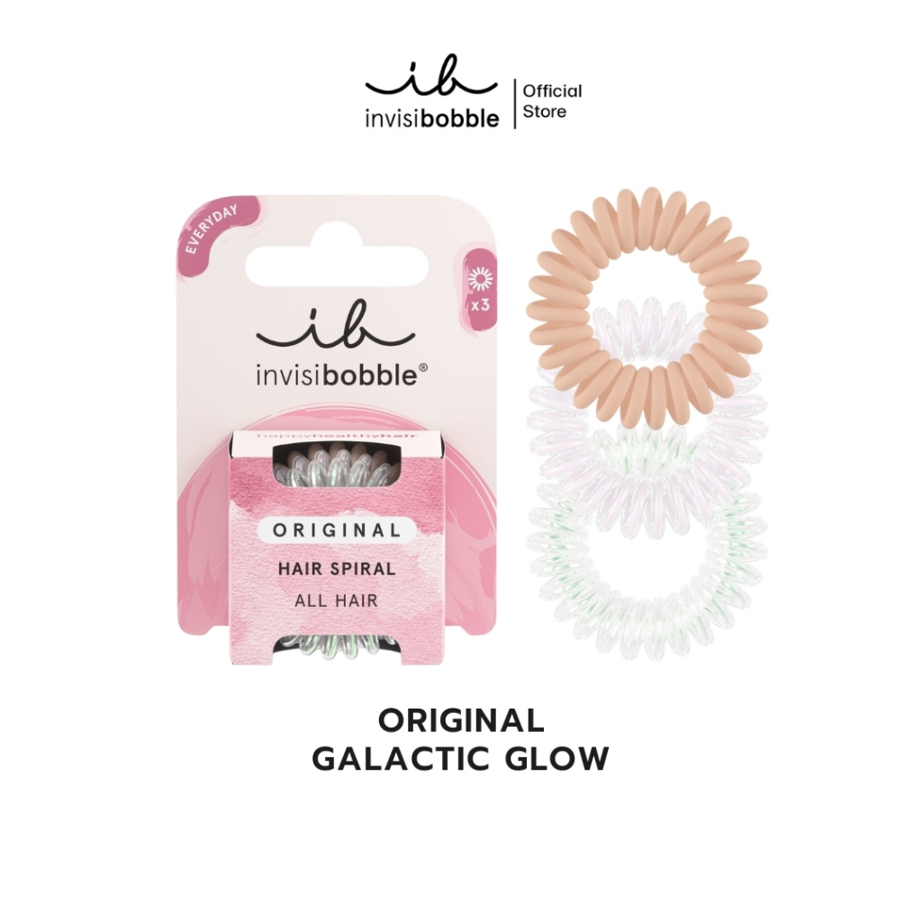 invisibobble ยางรัดผม ผมไม่เป็นรอย รุ่น Original สี Galactic Glow นำเข้าจากเยอรมัน (1 กล่องบรรจุ 3 ชิ้น)