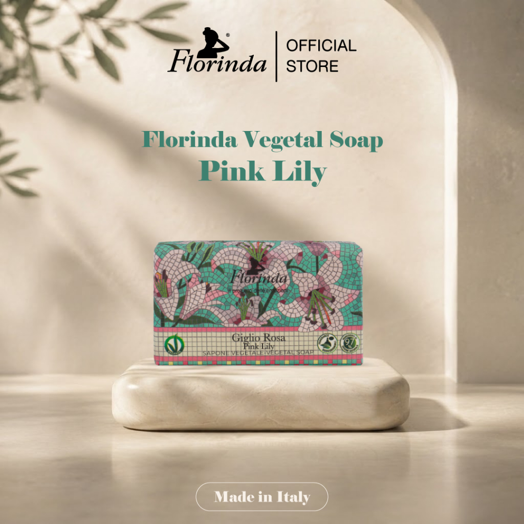 Florinda Vegetal Soap Pink Lily สบู่ก้อน กลิ่นลิลลี่สีชมพู 200g (10FR00012)