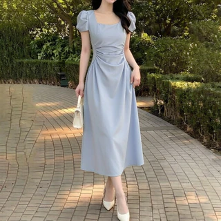เดรสสีขาว งานแต่ง ชุดน่ารักสไตล์เกาหลี เจ้าหญิง ชุดราตรี ผู้หญิง แฟชั่น เดรสน่ารัก ไปทะเล