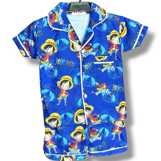 ชุดนอนเด็กแขนสั้น_ขาสั้น ไซส์ S-2XL (ผ้าคอตตอลผสมไหมอีตาลี)