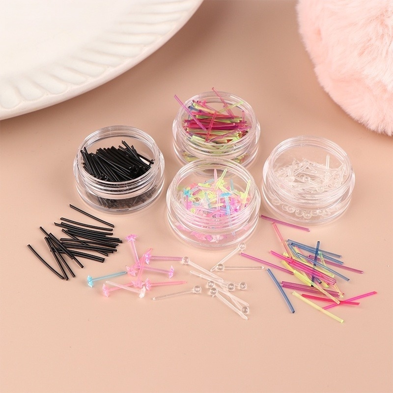 [Taoyao] ใหม่ พร้อมส่ง ต่างหูพลาสติก กันแพ้ หลากสี 60 ชิ้น 200 ชิ้น