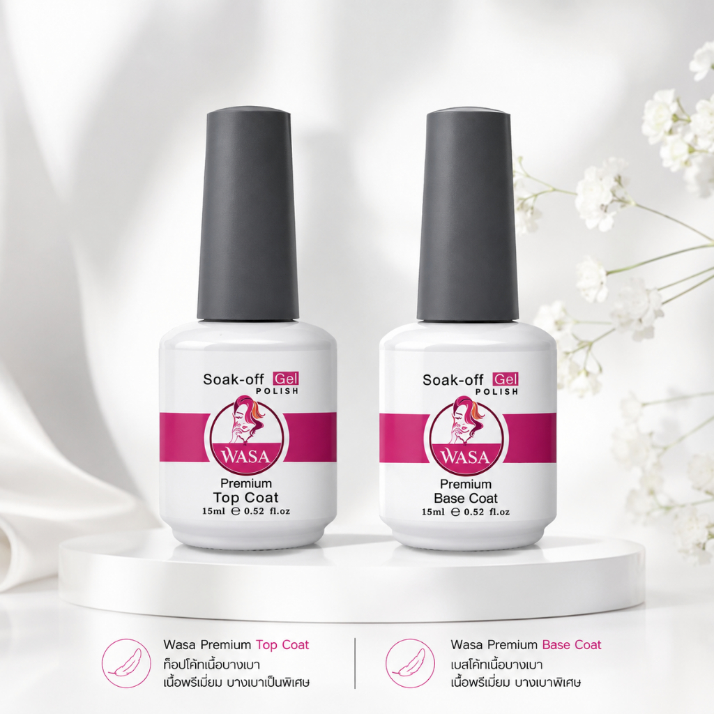 WASA Premium Base Coat & Premium Top Coat เบสโค้ทท็อปโค้ทเนื้อพรีเมี่ยมบางเบา