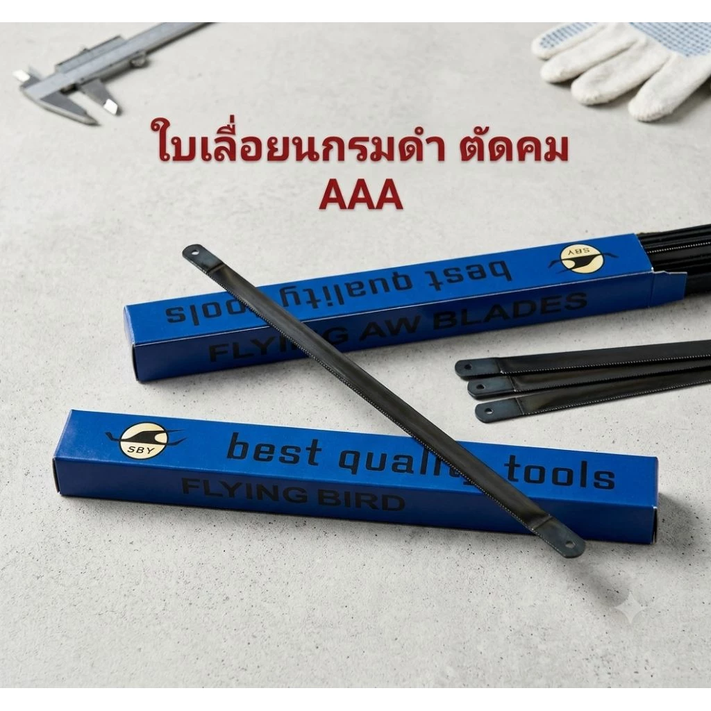 ใบเลื่อยเหล็กรมดำ 12" sby ตรานก (ได้ 72 ใบ )