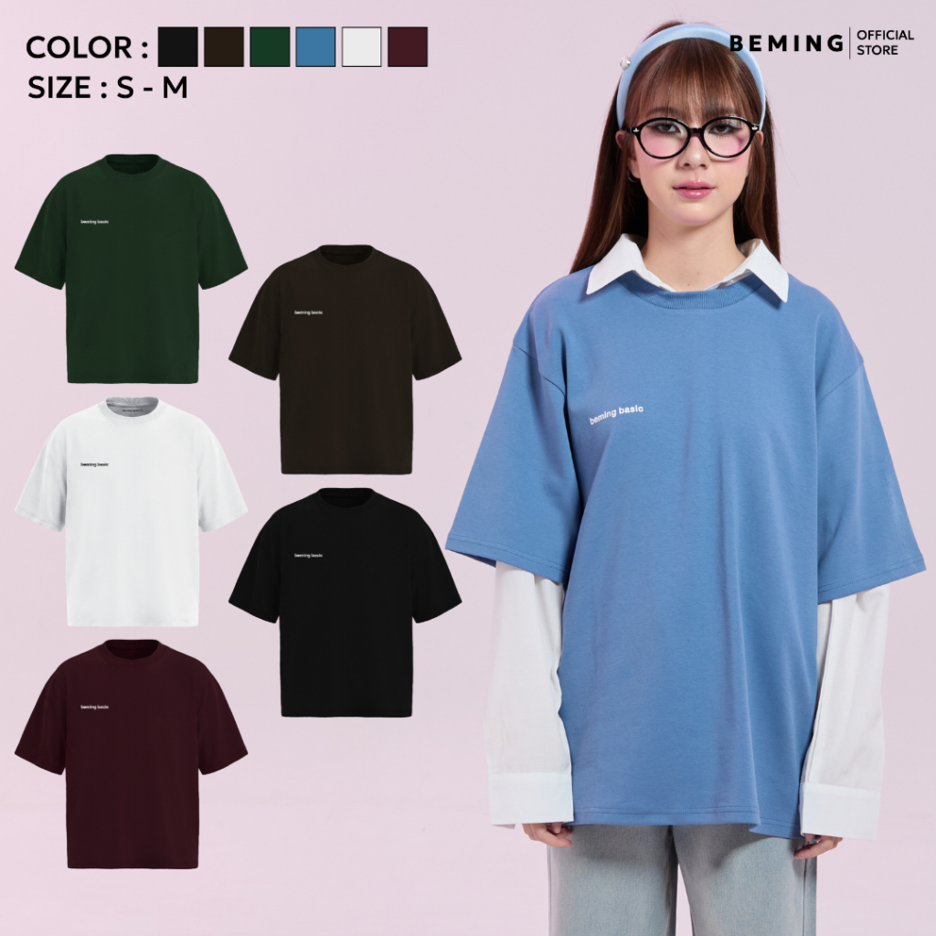 Bemingtop1245(S-M) - Beming basic oversize - เสื้อยืดโอเวอร์ไซซ์ดีไซน์มินิมอล ดีเทล beming basic