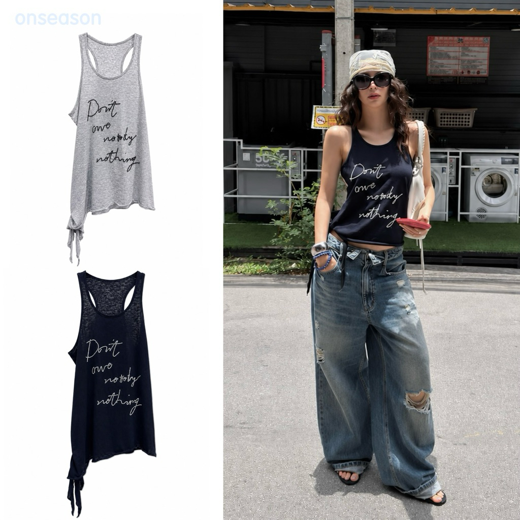 ONSEASON - Piper Tank Top พร้อมส่ง เสื้อกล้ามปักลายตัวอักษร