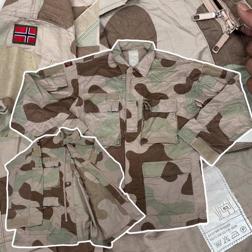 451 แจ็คเก็ตวินเทจ Rare Norwegian Desert Camo Jacket Military Surplus BDU Shirt แจ็คเก็ตทหาร มี 1ตัว