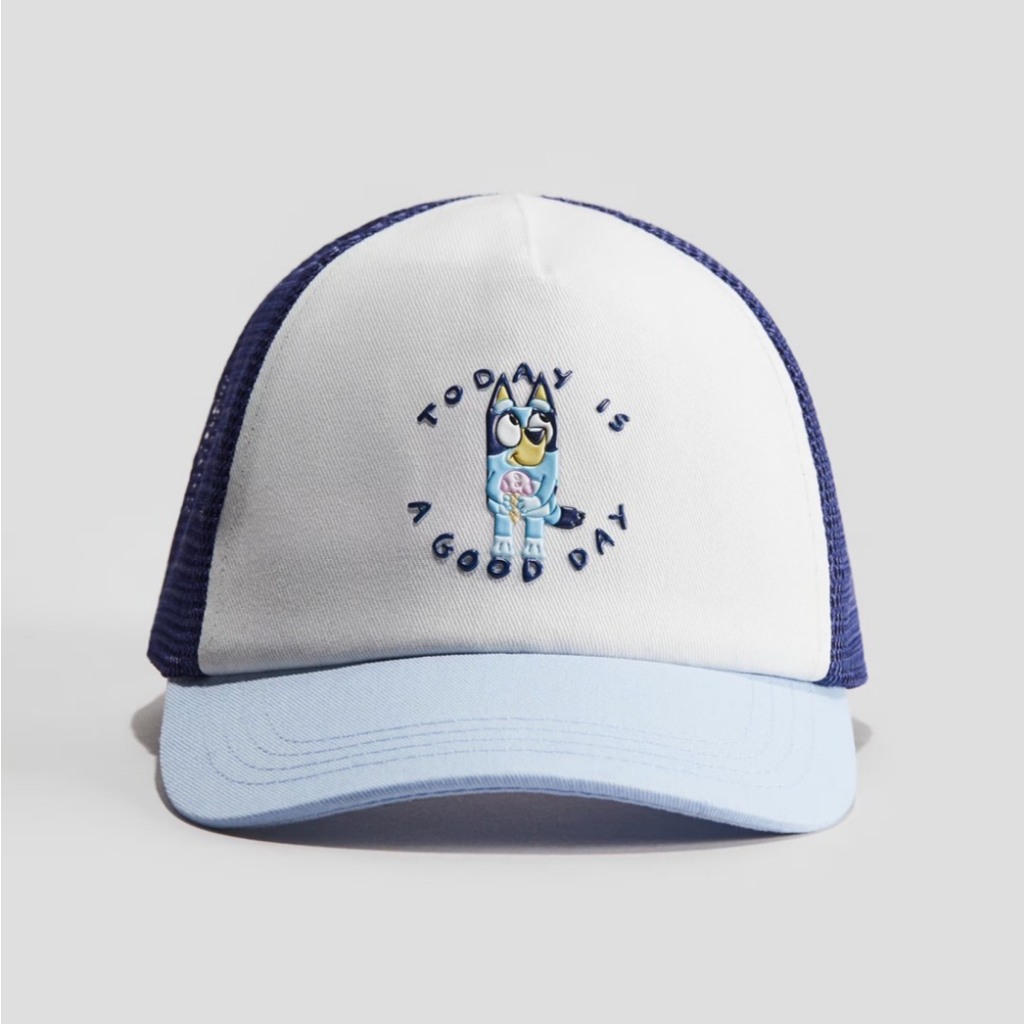H&M Trucker cap หมวกแก๊ป สีน้ำเงิน ลายน้องหมา ไซด์ 1.5-6 ปี/6-10 ปี