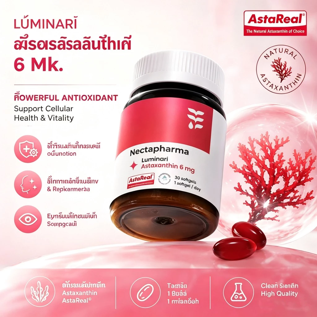 Nectapharma Luminari Astaxanthin ลูมินารี่ แอสตาแซนธิน 6mg