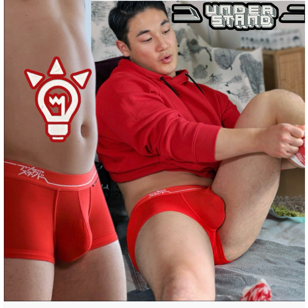 (พร้อมส่ง)กางเกงในชาย Understand trunk สีแดง ผ้า โมดาล size M,L,XL