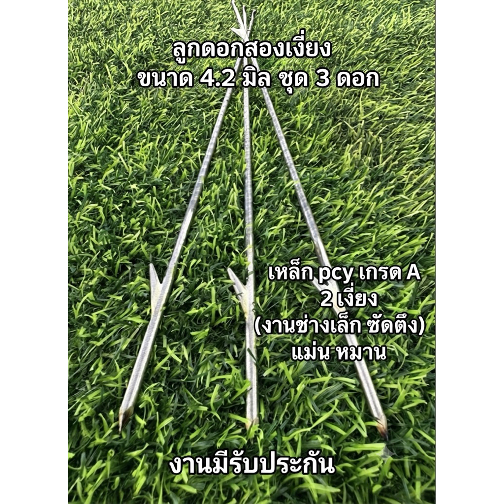 ลูกดอกสองเงี่ยง ขนาด4.2มิล ชุด3ดอกเหล็กpcyเกรดAแข็งพิเศษลูกดอกหาปลา2เงี่ยง (งานช่างเล็ก ซัดตึง) แม่น หมาน งานมีรับประกัน