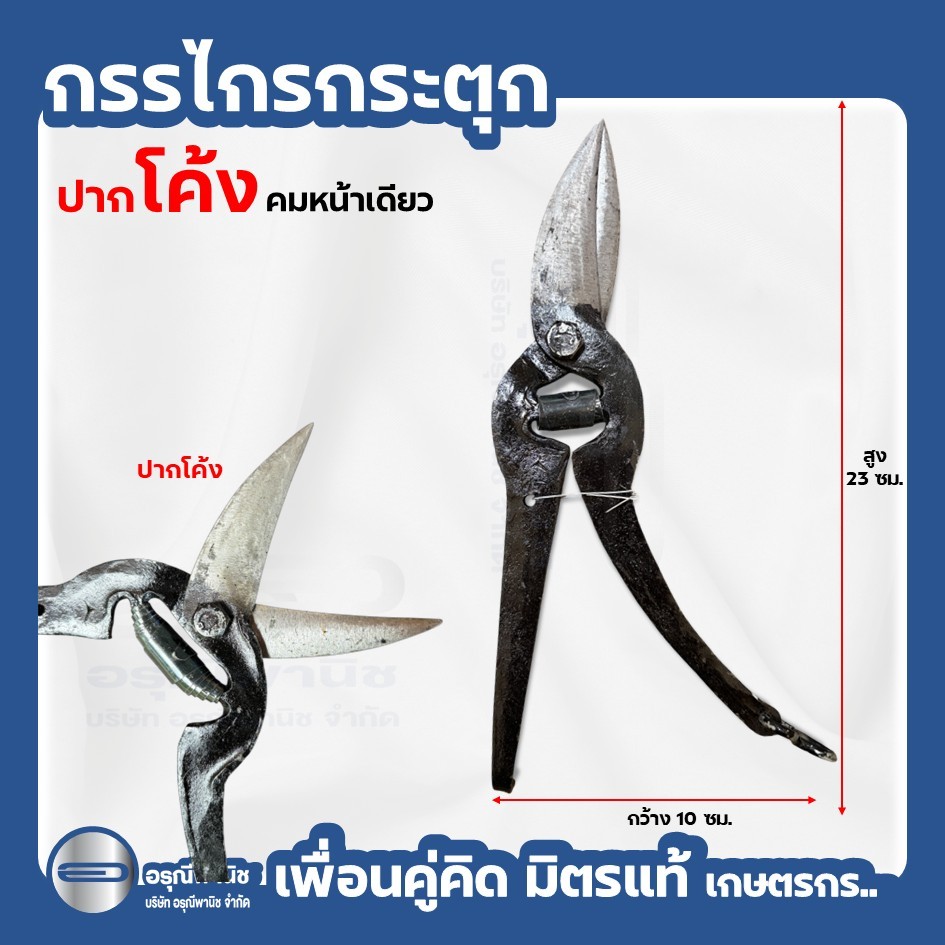 กรรไกรกระตุก กรรไกรแต่งกิ่ง คมหน้าเดียว ปากนกแก้ว ปากโค้ง