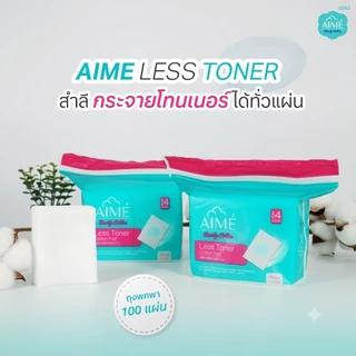 AIME Less Toner สำลีประหยัดโทนเนอร์ 2in1 แผ่นบางพิเศษ แยกแผ่นได้ (เซตคู่ 80 แผ่นx1 และ 240 แผ่นx1)