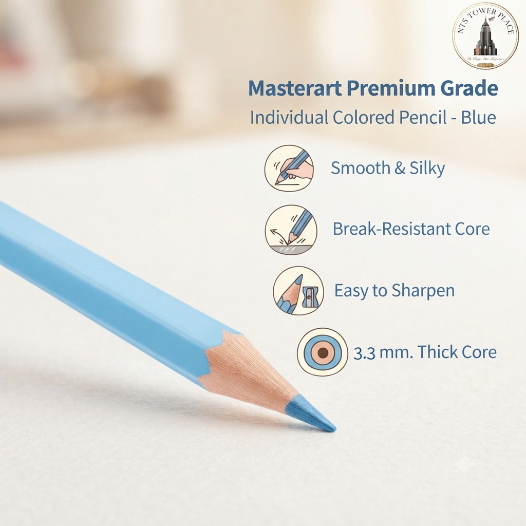ดินสอสีไม้ Masterart Premium Grade (จำหน่ายแบบแยกแท่ง) กลุ่มสีฟ้า น้ำเงิน
