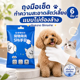 💦ถุงมือสัตว์เลี้ยงแบบใช้แล้วทิ้ง ดับกลิ่น ดูแลผิวสุนัขและแมว ถุงมือทำความสะอาดระงับกลิ่นกายสำหรับแมว