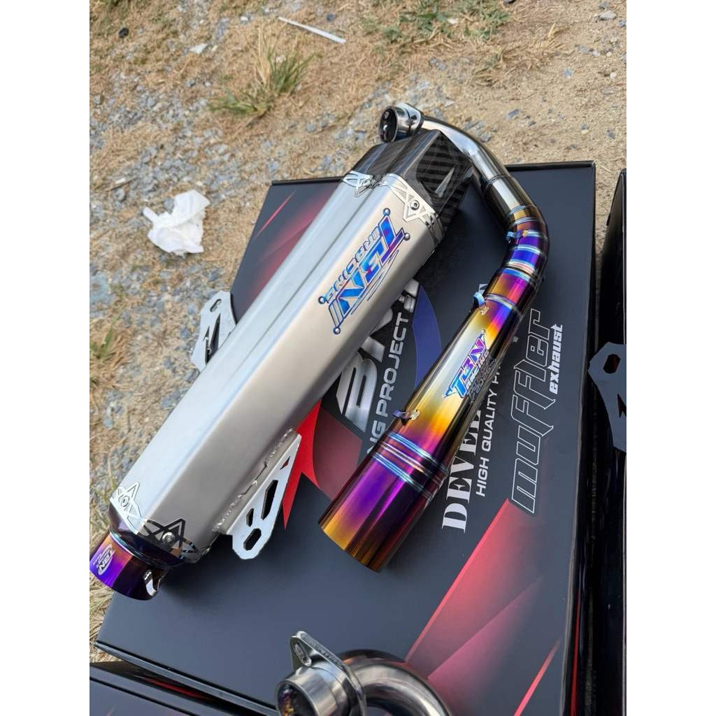 ท่อ TBN สีบอร์น-ดำด้าน คอไทเทเนียมแท้ Forza-Xmax