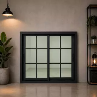 หน้าต่างบานเลื่อน 2 ช่อง 100x100 cm.[ลายโมเดิร์น][ถูกสวยดีมีคุณภาพ][ล็อกซ้าย-ขวา][วงกบขอบใหญ่][สินค้าคุณภาพราคาถูก].