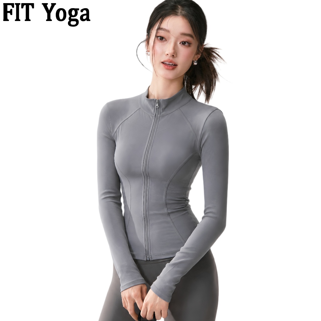 FitYoga เสื้อแจ็กเก็ตโยคะสตรีรุ่นใหม่ ตัดเข้ารูป กันแดด ใส่ออกกำลังกาย ขี่ม้าได้