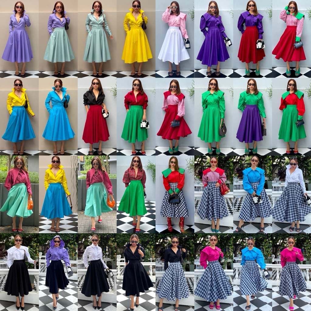 Bright by Aruna:Cotton Circle Skirt กระโปรงทรงวงกลมเอว26-40“ยาว28”
