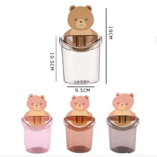 ที่วางแปรงสีฟันติดผนัง ลายหมีน้อยน่ารัก ติดตั้งง่าย(สุ่มสี)ชมพู,น้ำตาล,เทา