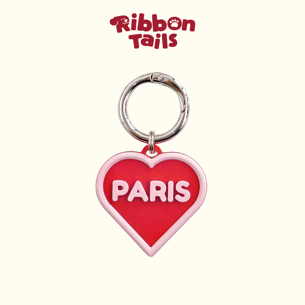 RibbonTails - Name Tag (Heart) ป้ายชื่อสัตว์เลี้ยง ลายหัวใจ