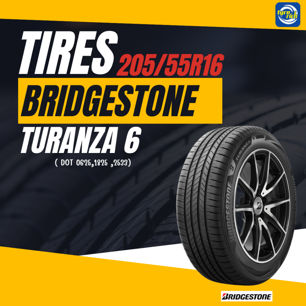 BRIDGESTONE 205/55R16 รุ่น TURUNZA6 ยางปี2025