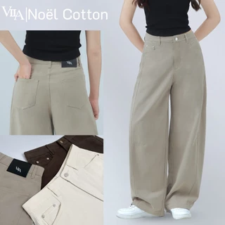 VILA | Noël Cotton TM35 กางเกงขายาวทรงบาร์เรล ผ้าคอตตอน