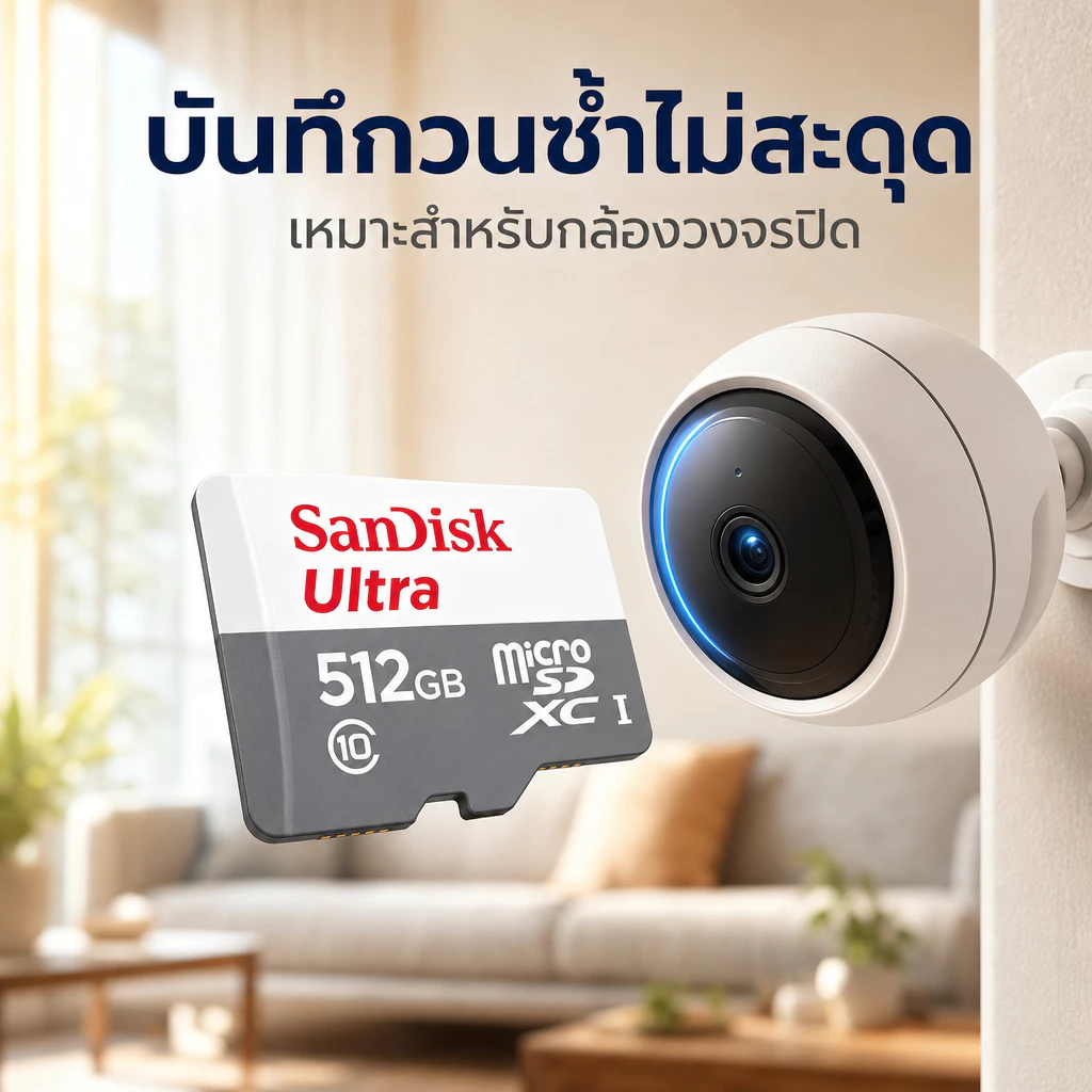 แท้100%Sandisk การ์ดไมโครเอสดี Class10 100MB/s 32GB-64GB-128GB-256GB-1TB ใช้ได้ทั้งมือถือ กล้องรถ กล้องวงจรปิด