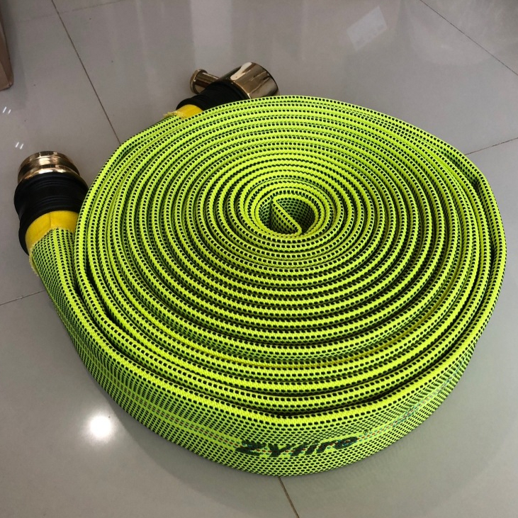 สายส่งน้ำดับเพลิงชนิดผ้าใบ 2 ชั้น สีเขียวมะนาว “ZYfire” 17 BAR (พันสาย2-3วัน) มีราคาส่ง