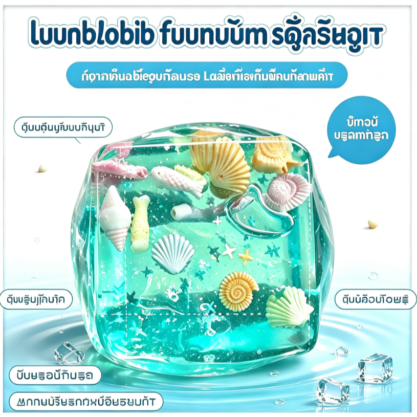 [Gkzw] สกุชชี่ก้อนน้ำแข็ง ธีมมหาสมุทร ของเล่นบีบคลายเครียด บีบนุ่มสlow น่ารัก สำหรับเด็กและผู้ใหญ่ ของขวัญแก้เครียด
