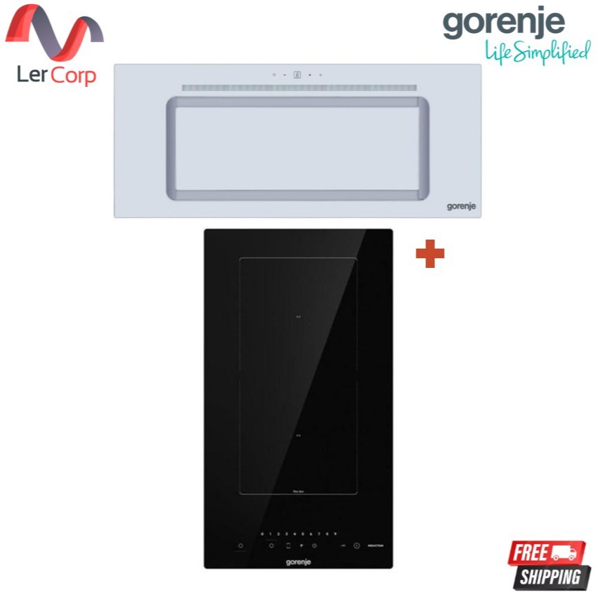 (Gorenje) เครื่องดูดควัน สำหรับในครัว ขนาด 52 ซม. 1000 m3/hrs รุ่น WHU52-TH + เตาไฟฟ้าอินดักชั่น 2 ห