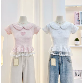 G-rose เสื้อเชิ้ตลายริ้ว แต่งชาย2ชั้นสีพื้น