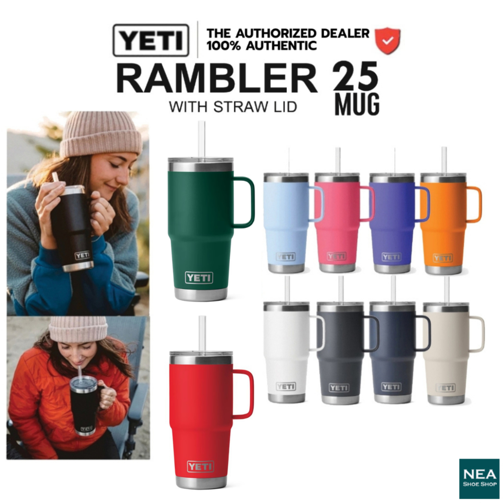 [สายนี้เน้นคุณภาพ] YETI RAMBLER 25 OZ MUG WITH STRAW LID แก้วเก็บความเย็น เยติ ลิขสิทธิ์แท้