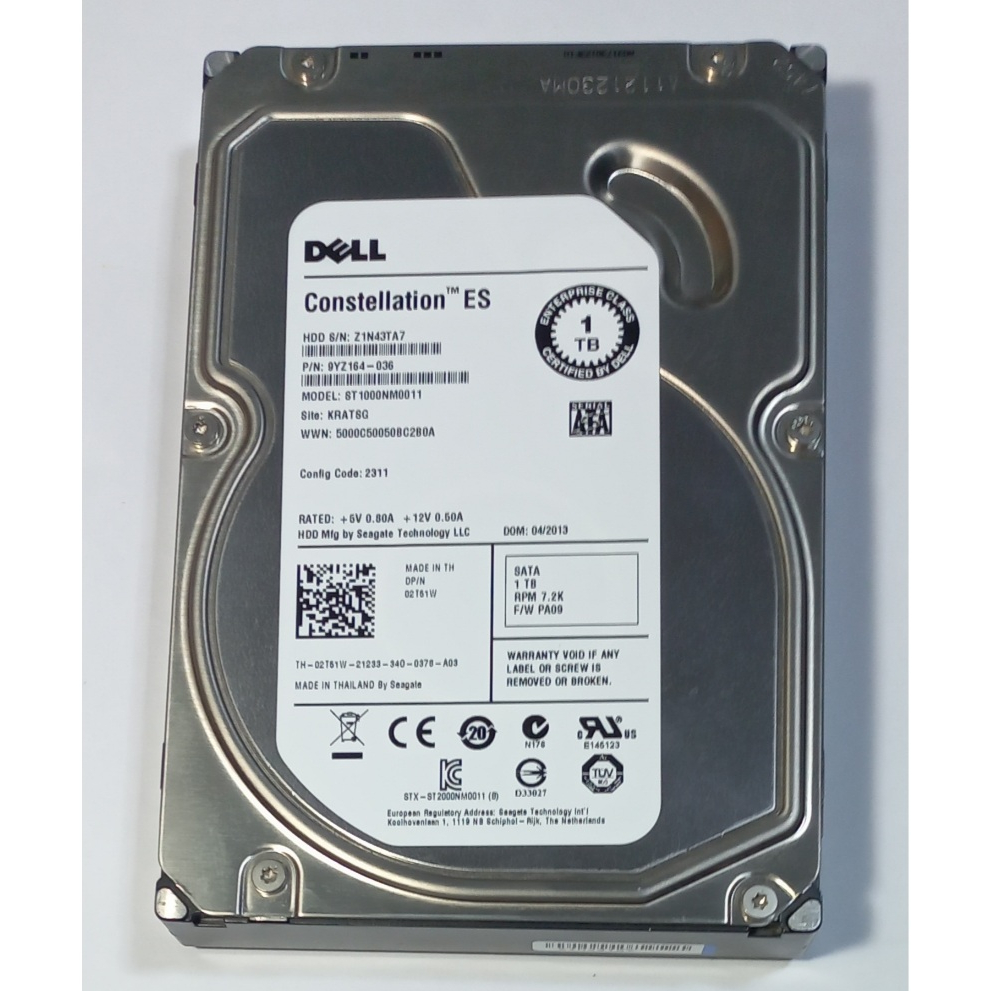 Dell 1TB HDD PC 3.5" ฮาร์ดดิสก์คอมพิวเตอร์มือสอง(HDD เปล่า/ไม่มี Windows)