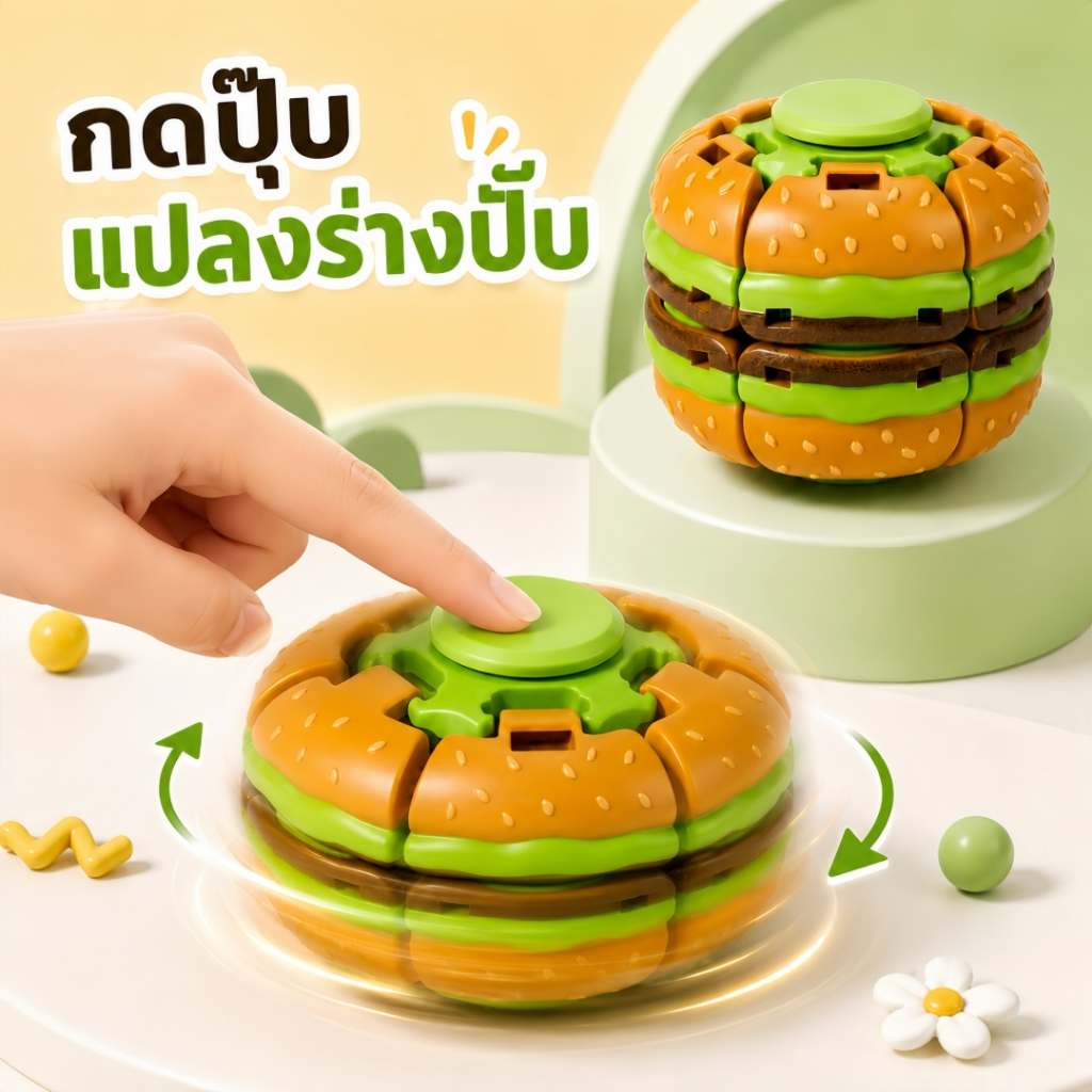 ฟิดเจ็ตสปินเนอร์ กดหมุนได้ บรรเทาความเครียด ของเล่นผ่อนคลาย ของเล่นต่อต้านความวิตกกังวล