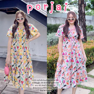 NITAAN ♥️ PORJAI DRESS เดรสพอใจที่ทำถึงมาก พลอยอยากได้คอตตอนยาวใส่ไม่ร้อน ช่วงบนสม็อคไม่พอง แขนปล่อยๆ ออกมาเป็นตัวนี้ค่า