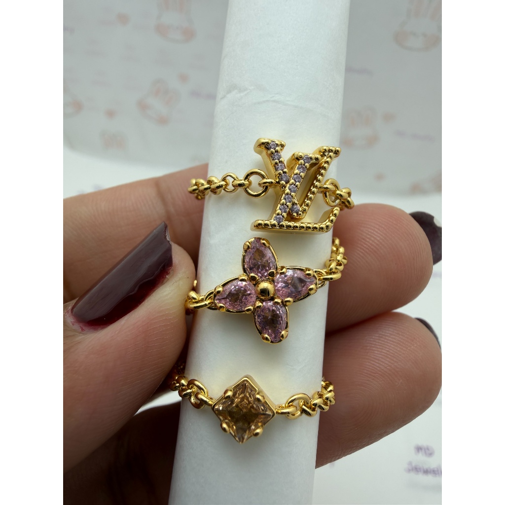 พร้อมส่ง แหวนน่ารัก 3 วง ทองเหลือง ไม่แพ้ ไม่คัน เป็นมิตรต่อผิว