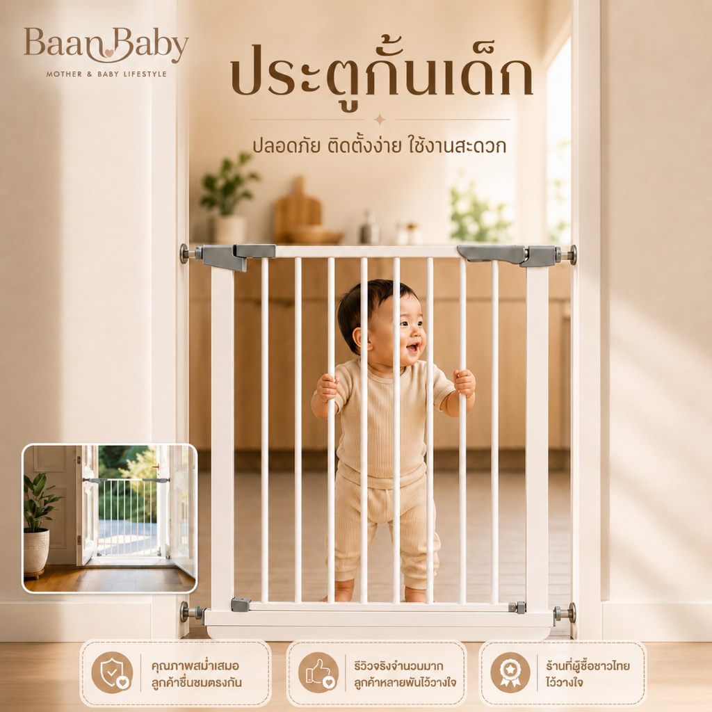ที่กั้นบันได ประตูกั้นเด็ก 2-9 ฟุต ประตูนิรภัยไม่ต้องเจาะผนัง ปิดเองอัตโนมัติ ปรับขนาดได้ สำหรับเด็กและสัตว์เลี้ยง