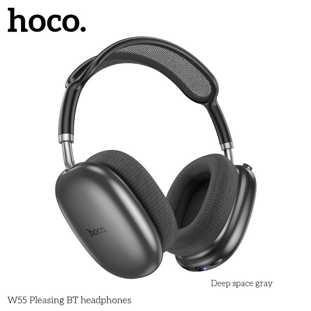 ใหม่⚡️Hoco W55,W55 Plus BT 5.4 หูฟังบลูทูธ หูฟังแบบครอบ ไร้สาย แบตอึดต่อเนื่อง 90ชม.มี ANC.