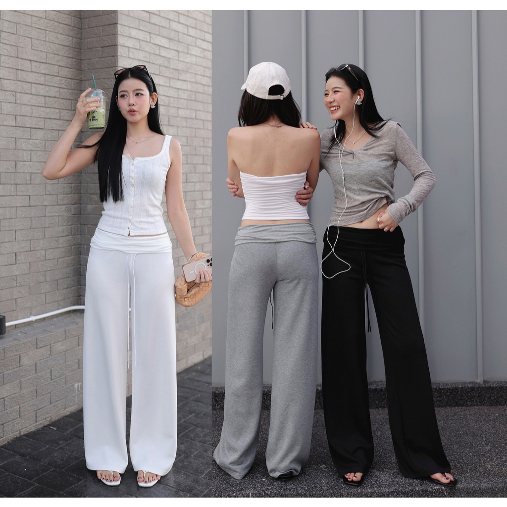 N7918 LANA PANTS - มี 3 สี : BLACK, HEATHER GREY, OFF-WHITE- NUMBERSEVEN