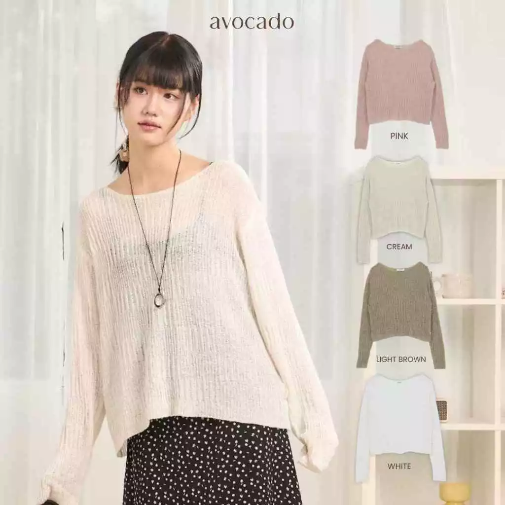 avocado - Natural Crochet Tops เสื้อทรง Oversize ถักโครเชต์ เนื้อผ้าโปร่ง บางเบา