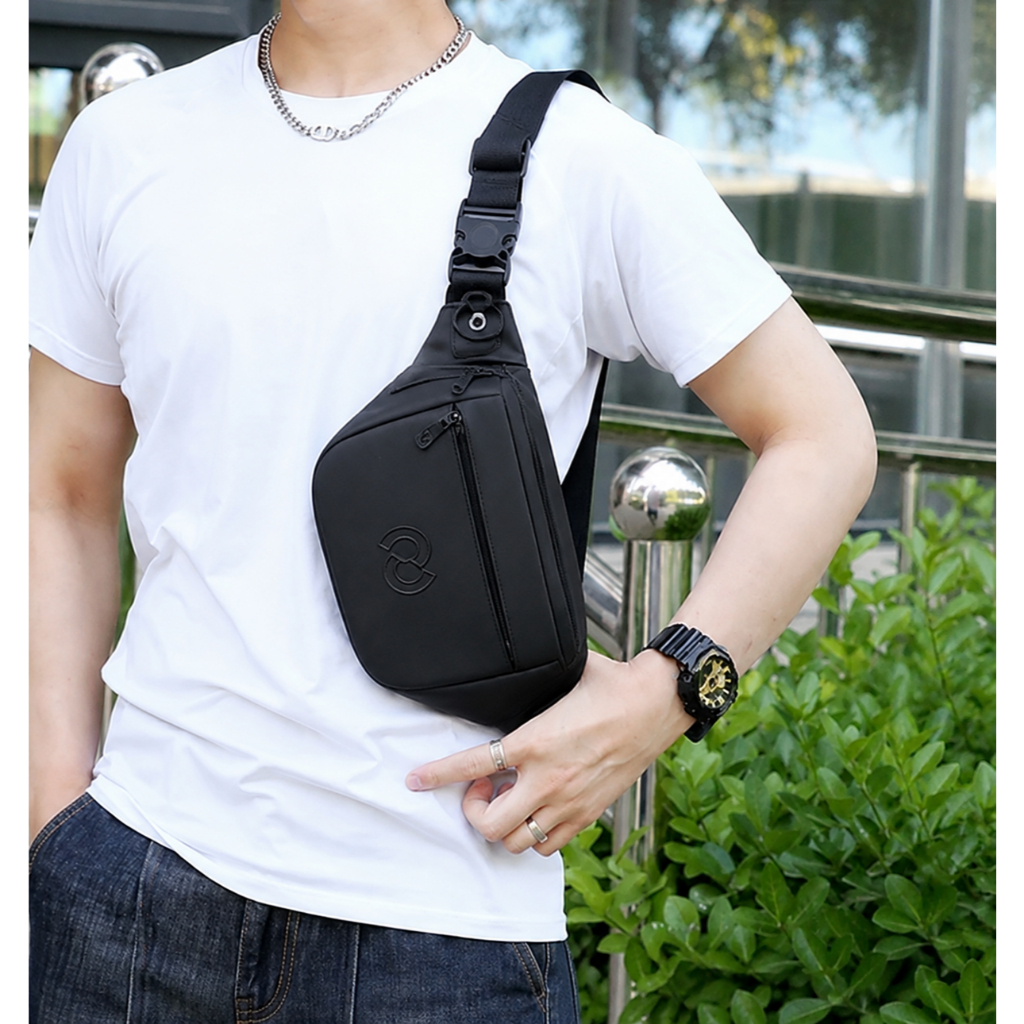 【COD】COSCHIC กระเป๋าครอสบอดี้ผู้ชาย หนัง PU กันน้ำ น้ำหนักเบา จุของเยอะ สายปรับได้ สำหรับทำงาน เดินทาง และใช้ทุกวัน