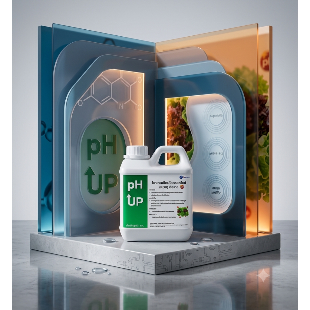 pH UP โพแทสเซียมไฮดรอกไซด์ ปรับค่าน้ำ สำหรับผักไฮโดรโปนิกส์ ขนาด 1 กก. เพิ่มโพแทสเซียมให้แก่พืช