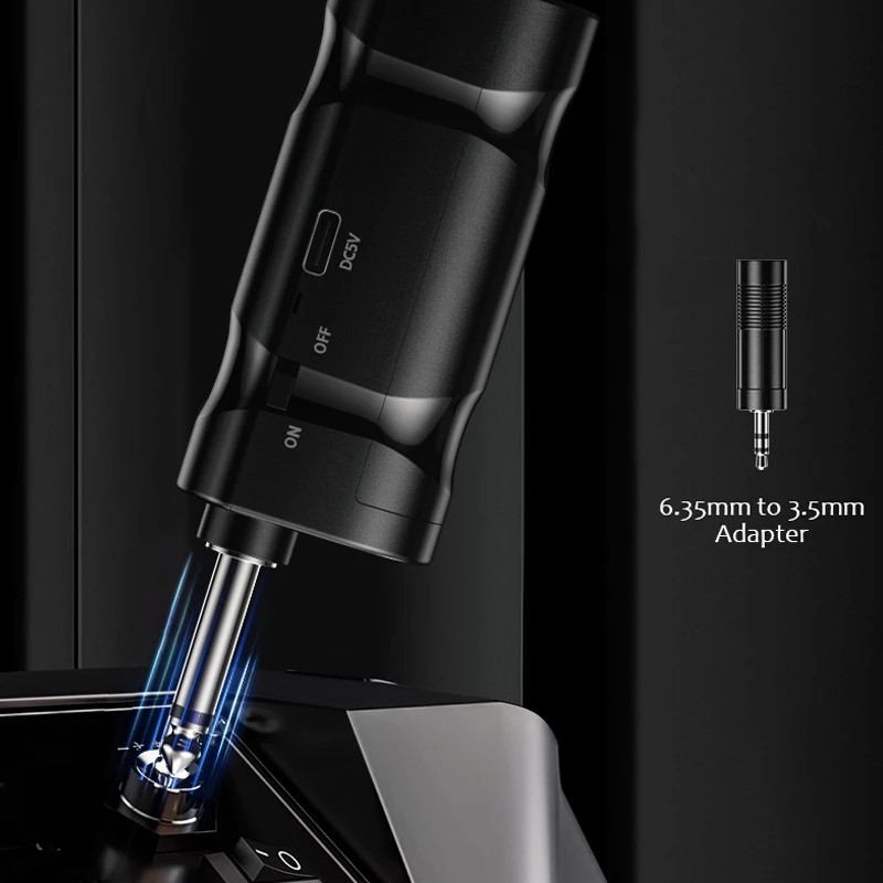 Wireless Microphone MV-20 ไมโครโฟนไร้สายคู่ 2 ตัว พร้อมตัวรับสัญญาณชาร์จได้ หัวแปลง 6.35 เป็น 3.5 มม.