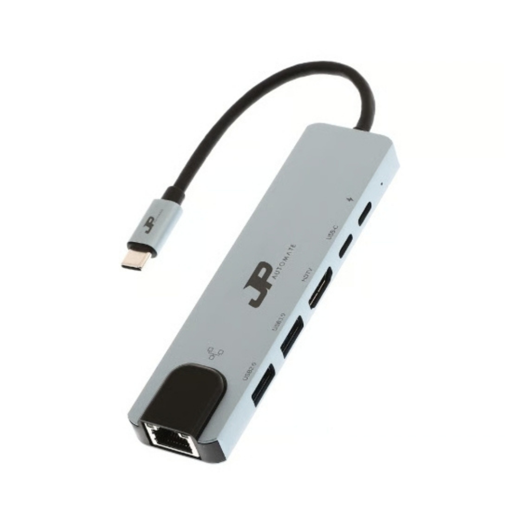 P AUTOMATE Converter 6 in1 Type-C+HDMI 4K 30hz+USB3.0+USB2.0+PD100W.+USB-Cdata+RJ45 (100M) (JP61CH1R
